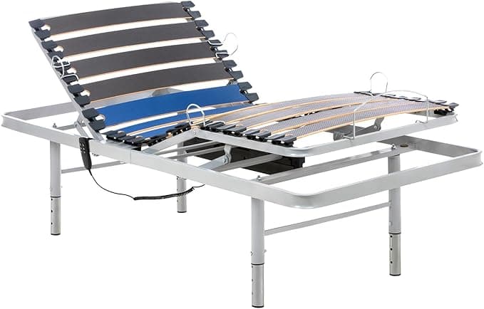 Geriafy - Electric Articulated Bed | 80 x 190 cm | Reinforced and Compact | Cable Control and Adjustable Legs in 4 Heights