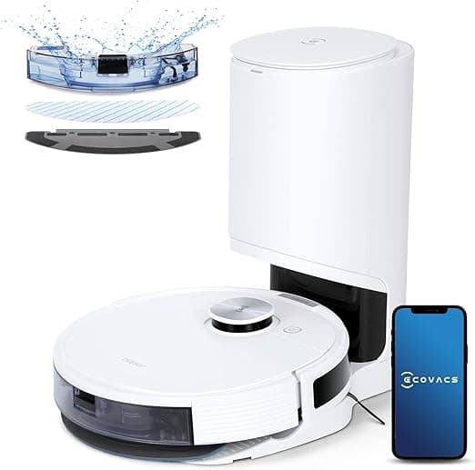 ECOVACS DEEBOT N10 Plus Robot Vacuum Cleaner with Mop 4300Pa, Auto Empty Station, 300 min, 400 m2, Laser Navigation TrueMapping 2.0 dToF, Carpet Detection, Custom Cleaning